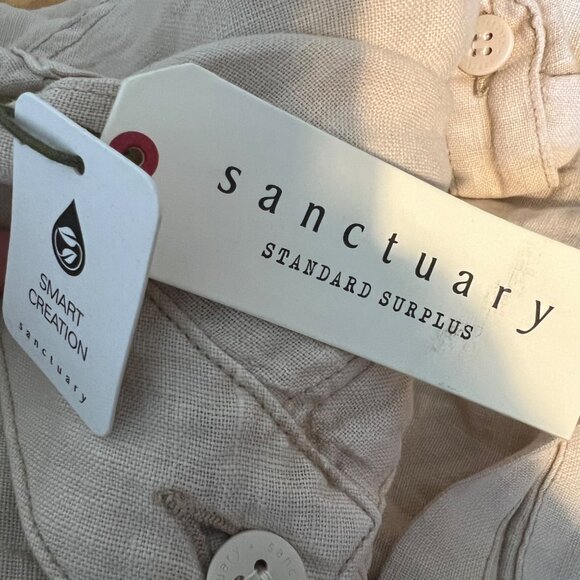 Sanctuary Standard Surplus 100% Linen Shorts Plus Size 24W Beige Khaki NWT - Picture 7 of 7